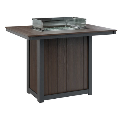 Berlin Gardens Donoma 54″ Rectangular Bar Poly Lumber Fire Pit Table