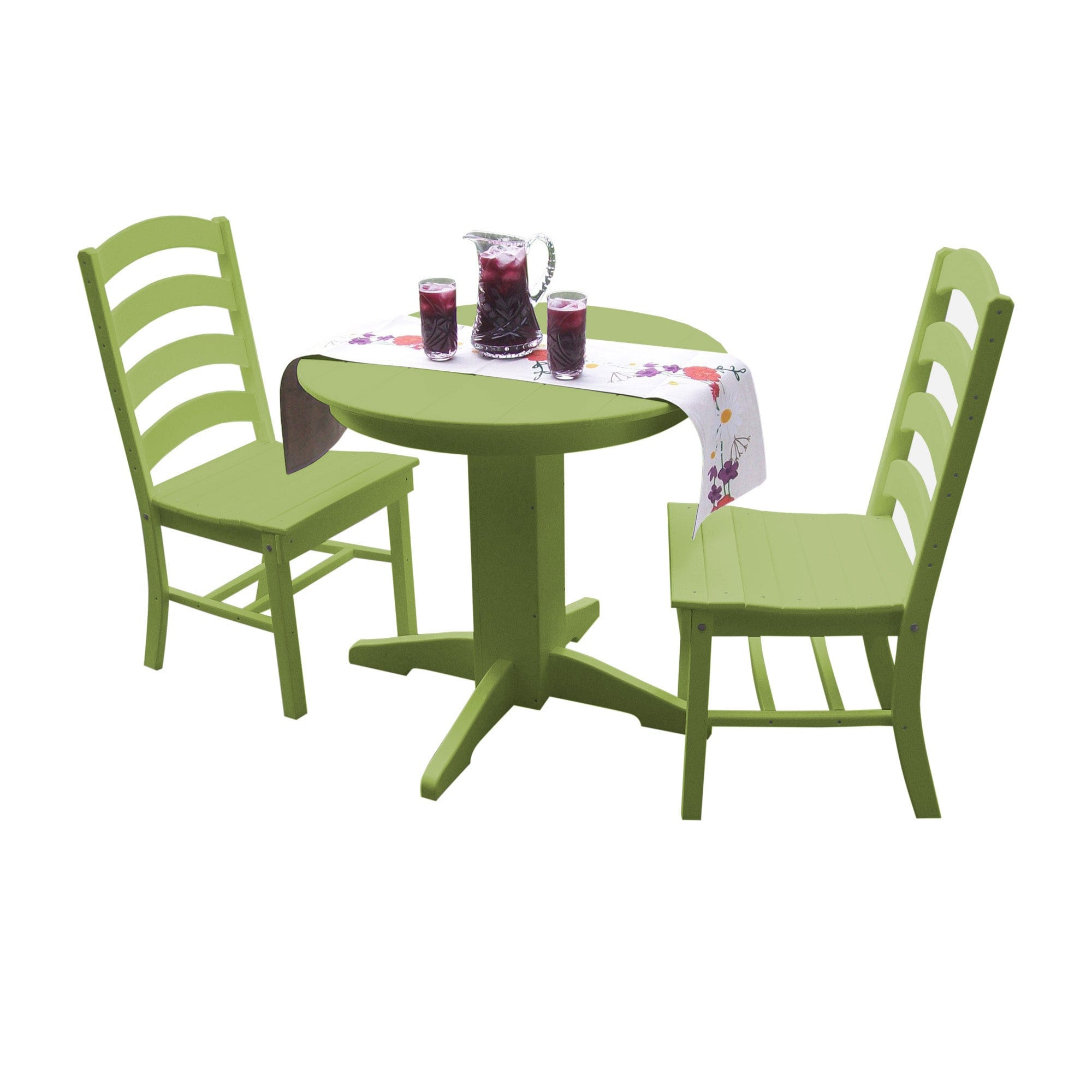 Keystone Amish Co. Josie 3-Piece Poly Outdoor Dining Set with Round Table