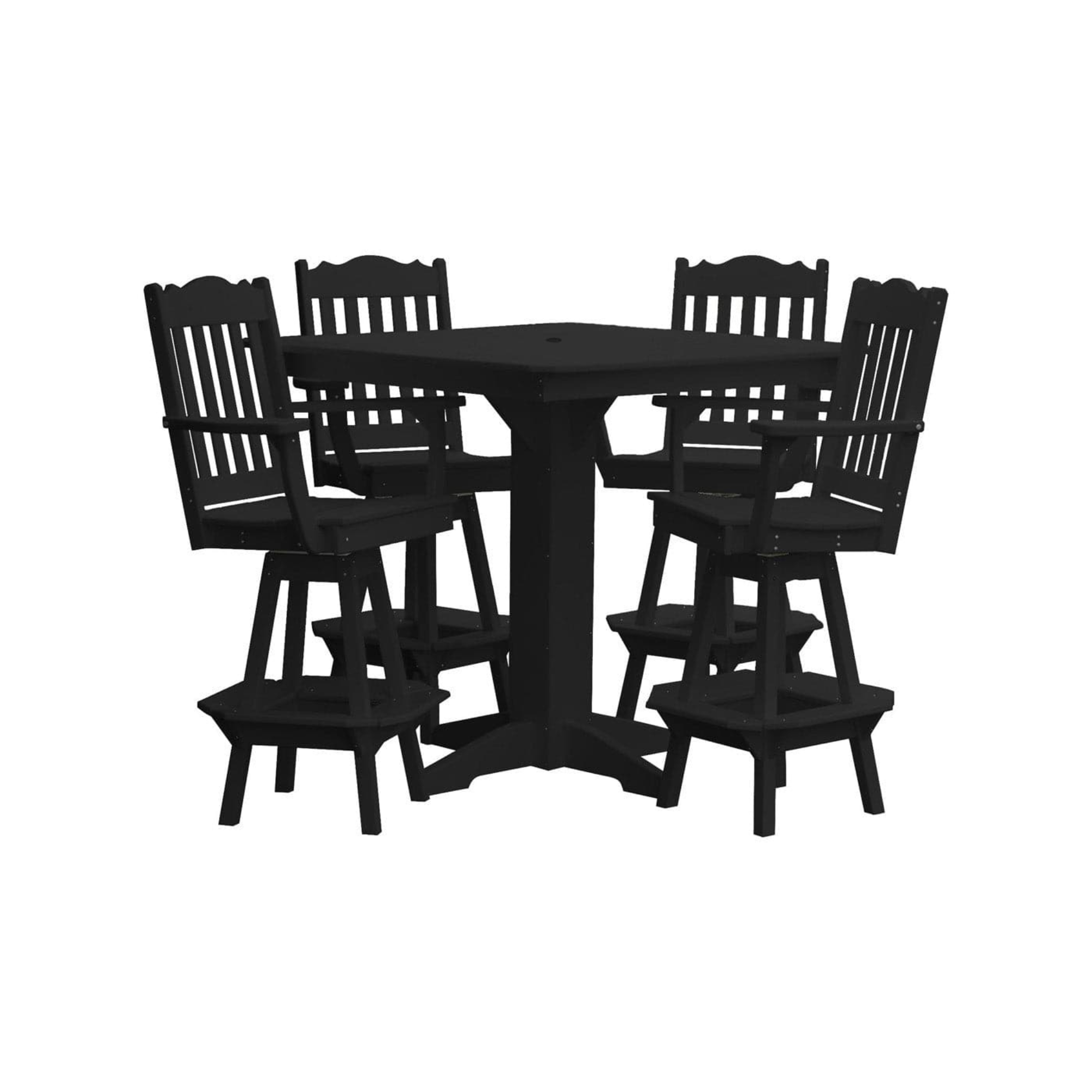 Keystone Amish Co. York 5-Piece Poly Bar Dining Set with Square Table