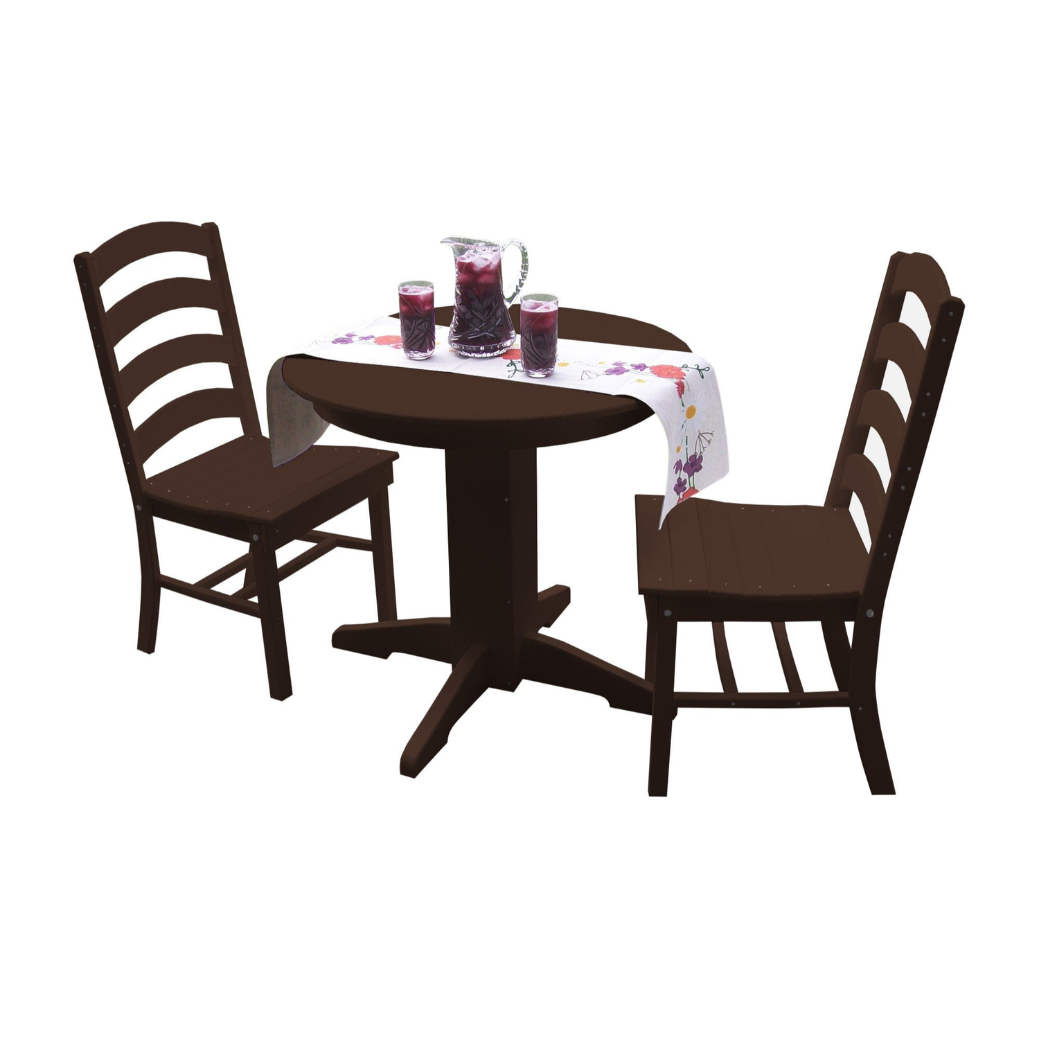 Keystone Amish Co. Josie 3-Piece Poly Outdoor Dining Set with Round Table