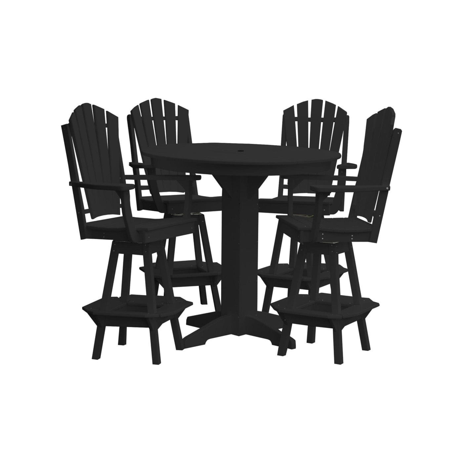 Keystone Amish Co. Sunburst 5-Piece Poly Bar Dining Set with Round Table