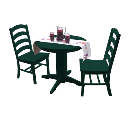 Keystone Amish Co. Josie 3-Piece Poly Outdoor Dining Set with Round Table