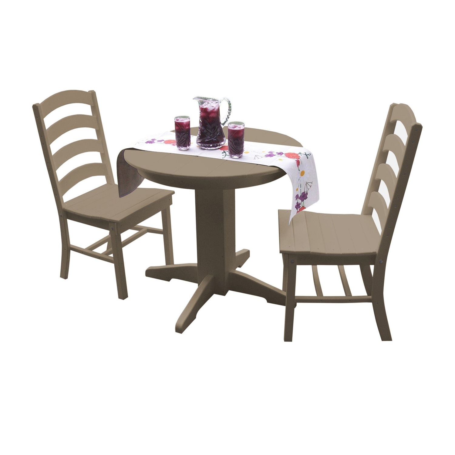 Keystone Amish Co. Josie 3-Piece Poly Outdoor Dining Set with Round Table