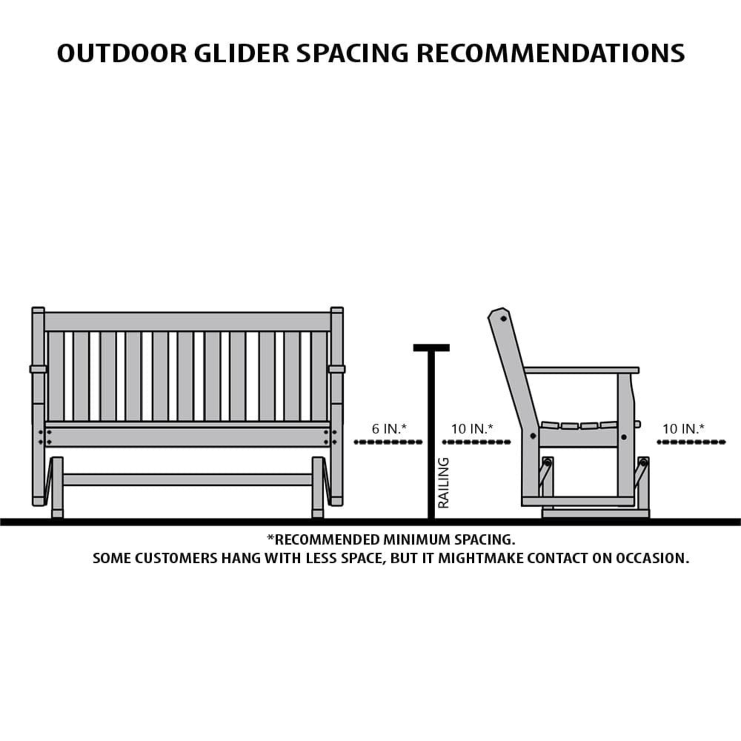 Keystone Amish Co. Milan Poly Composite Porch Glider