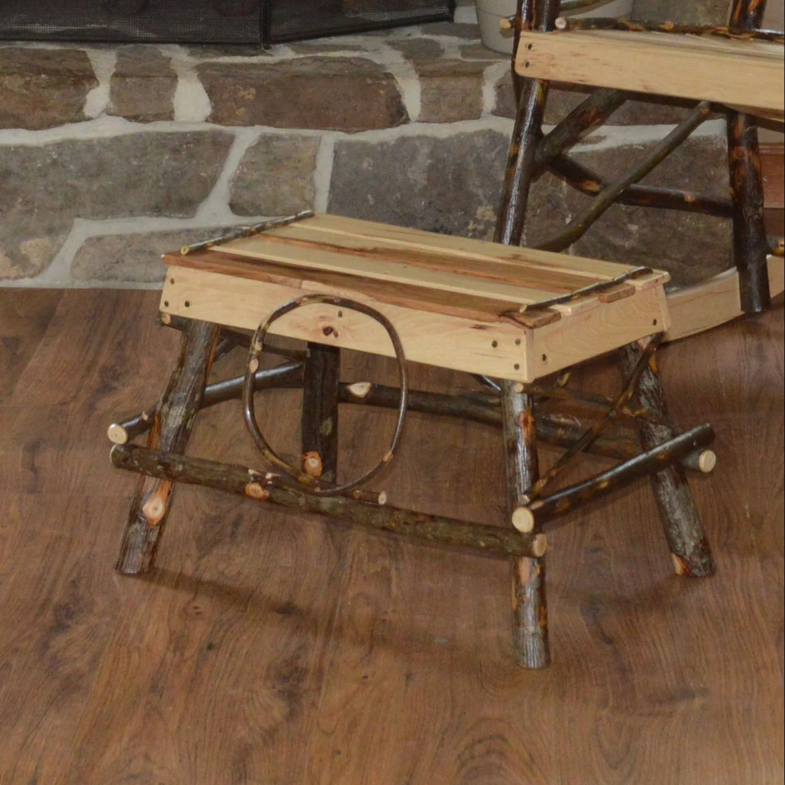 Keystone Amish Co. Hickory Rustic Foot Stool