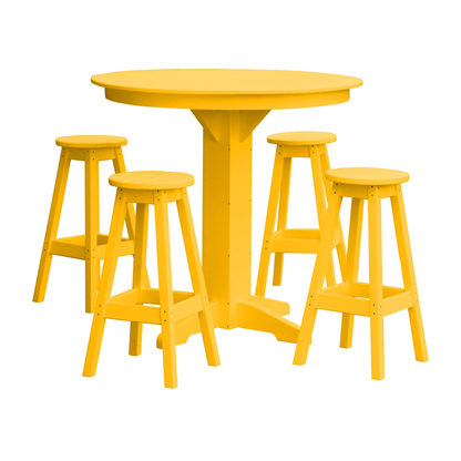 Keystone Amish Co. Poly Composite Sierra 5-Piece Bar Set with Round Table