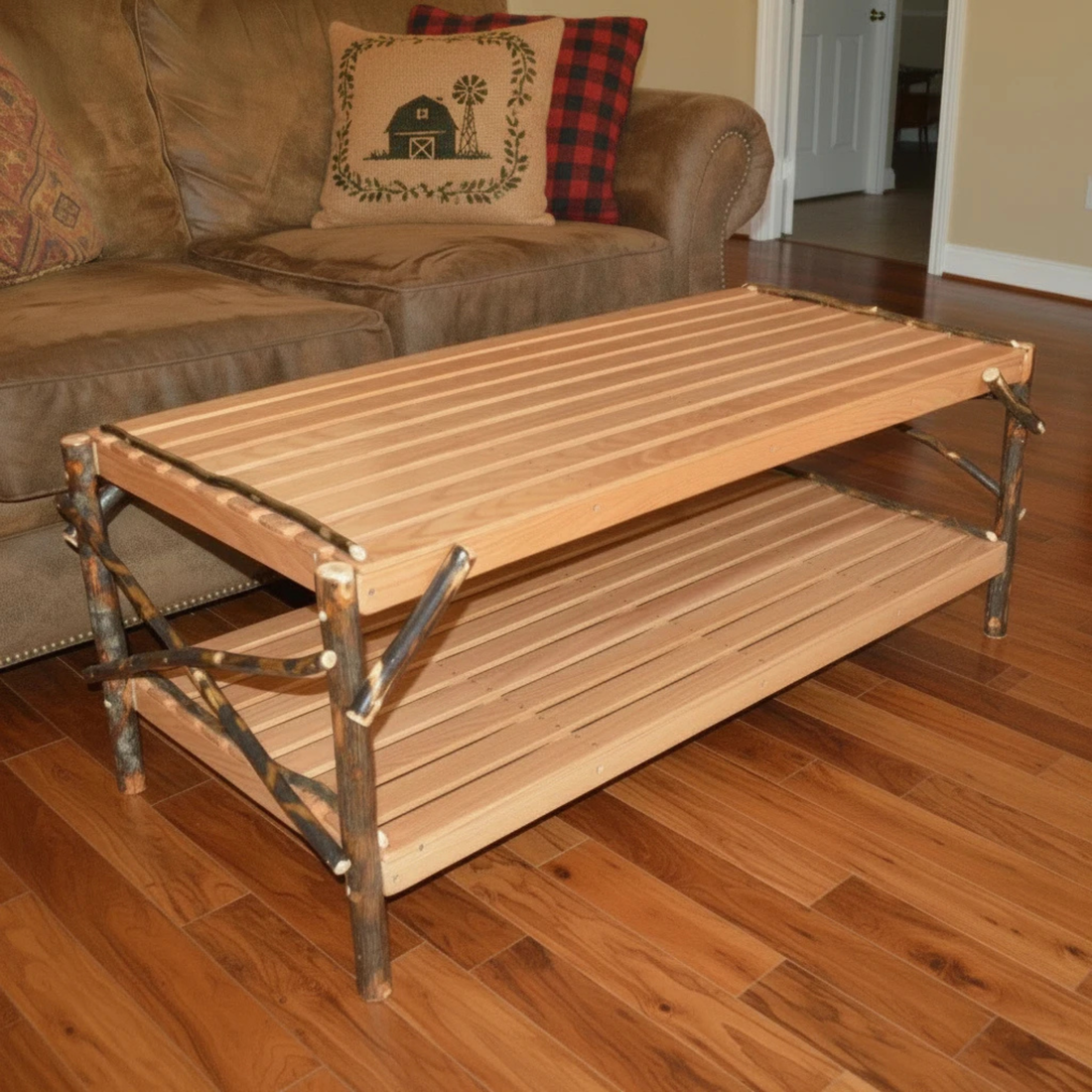 Keystone Amish Co. Rustic Coffee Table with Shelf