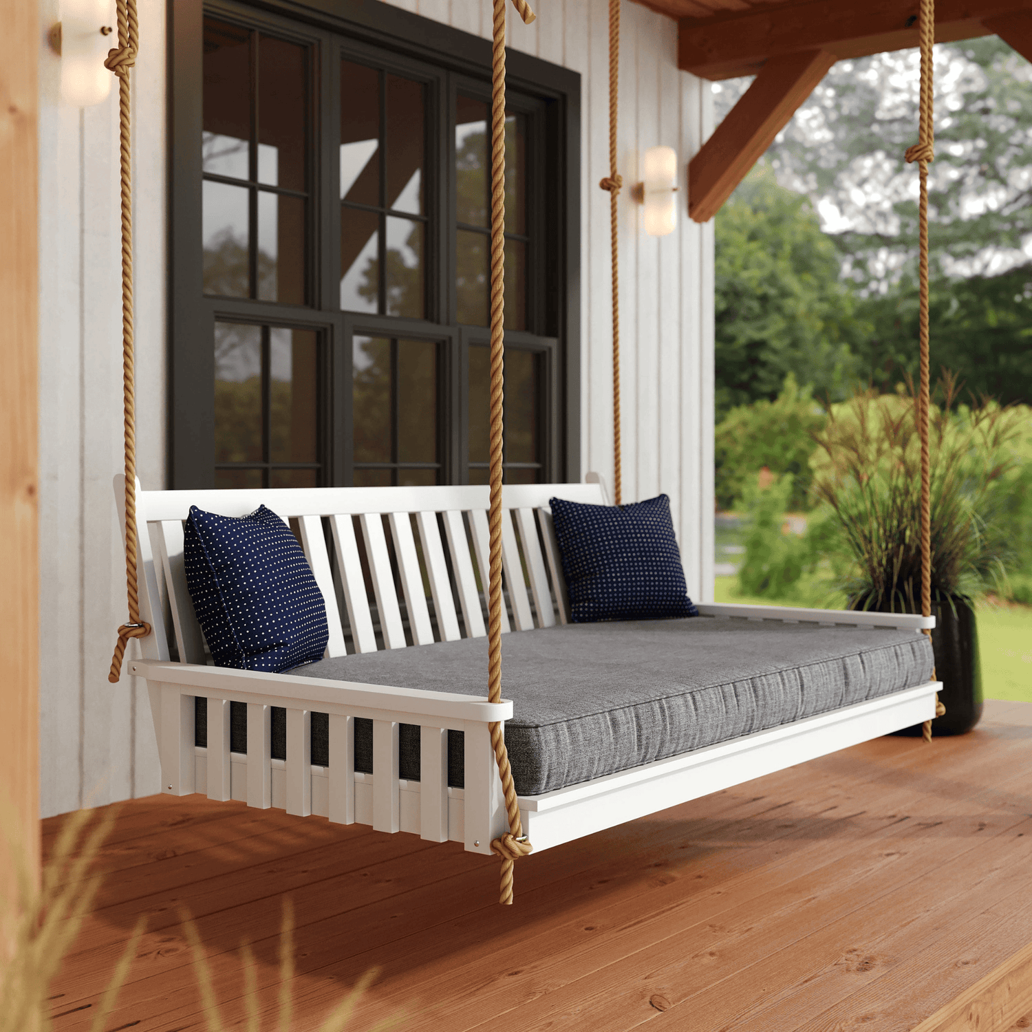 Keystone Amish Co. 4 Foot Franklin Recycled Plastic Swing Bed, Blue