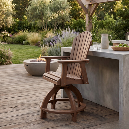 Berlin Gardens Comfo Back Outdoor Poly Lumber Swivel Counter Chair