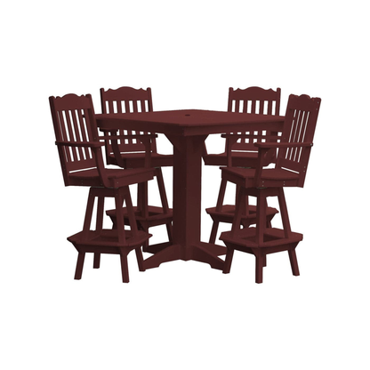 Keystone Amish Co. York 5-Piece Poly Bar Dining Set with Square Table