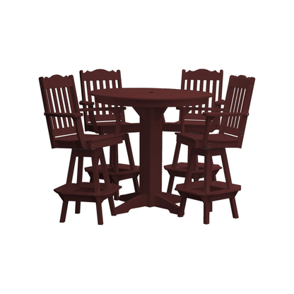Keystone Amish Co. York 5-Piece Poly Bar Dining Set with Round Table