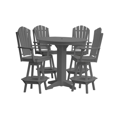 Keystone Amish Co. Sunburst 5-Piece Poly Bar Dining Set with Round Table