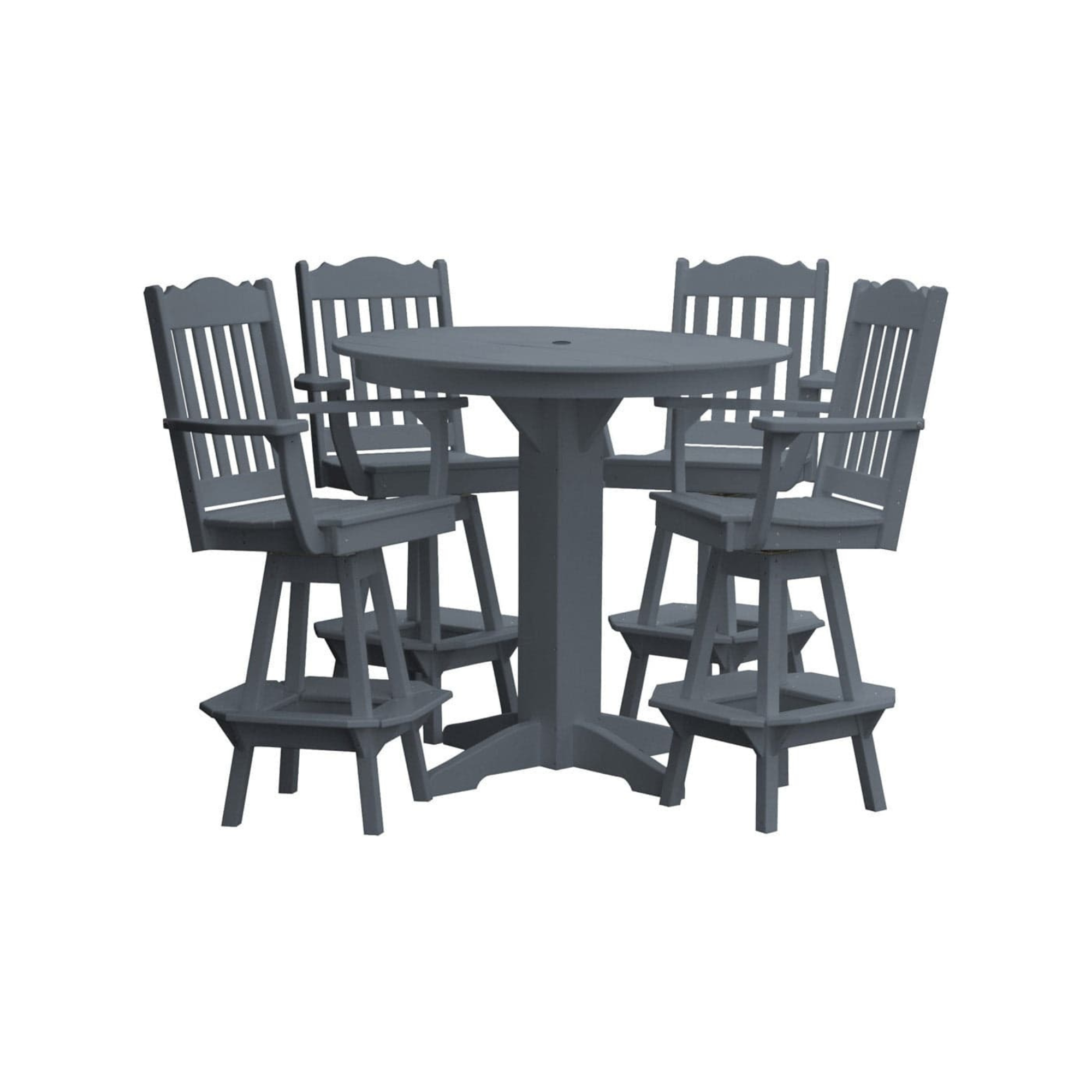 Keystone Amish Co. York 5-Piece Poly Bar Dining Set with Round Table