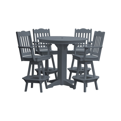 Keystone Amish Co. York 5-Piece Poly Bar Dining Set with Round Table