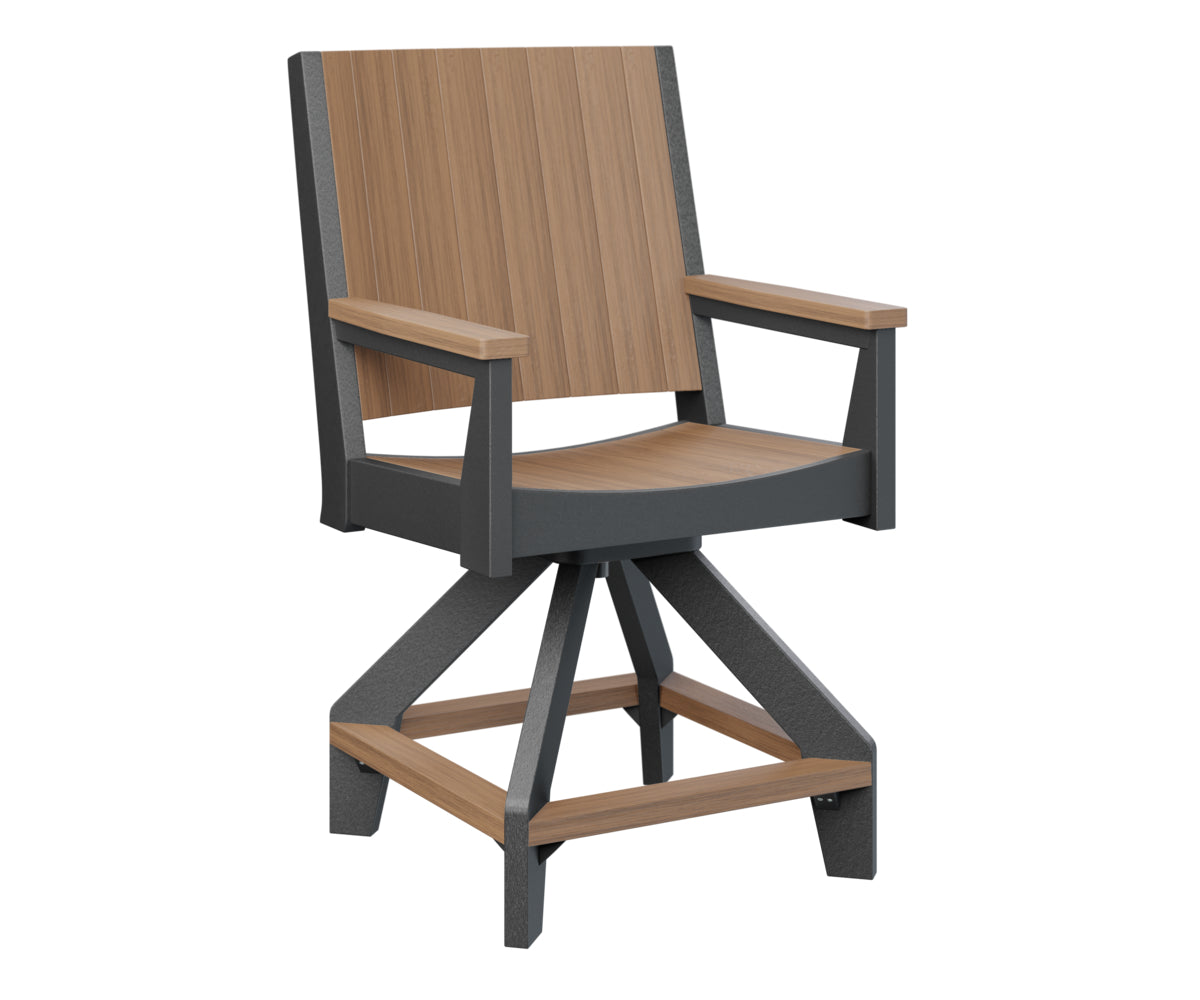 Berlin Gardens Mayhew Outdoor Poly Lumber Chat Swivel Counter Height Chair
