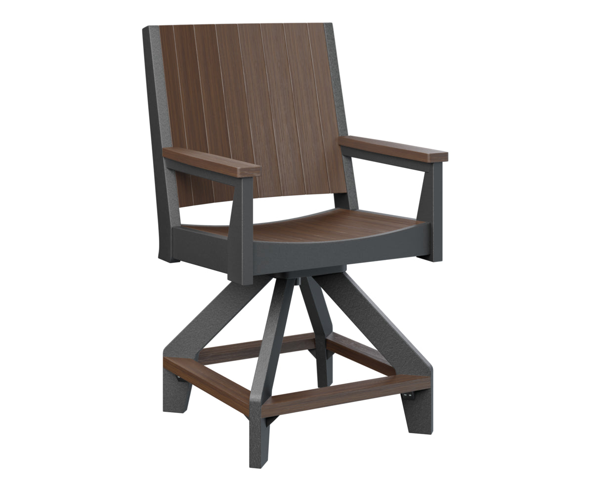 Berlin Gardens Mayhew Outdoor Poly Lumber Chat Swivel Counter Height Chair