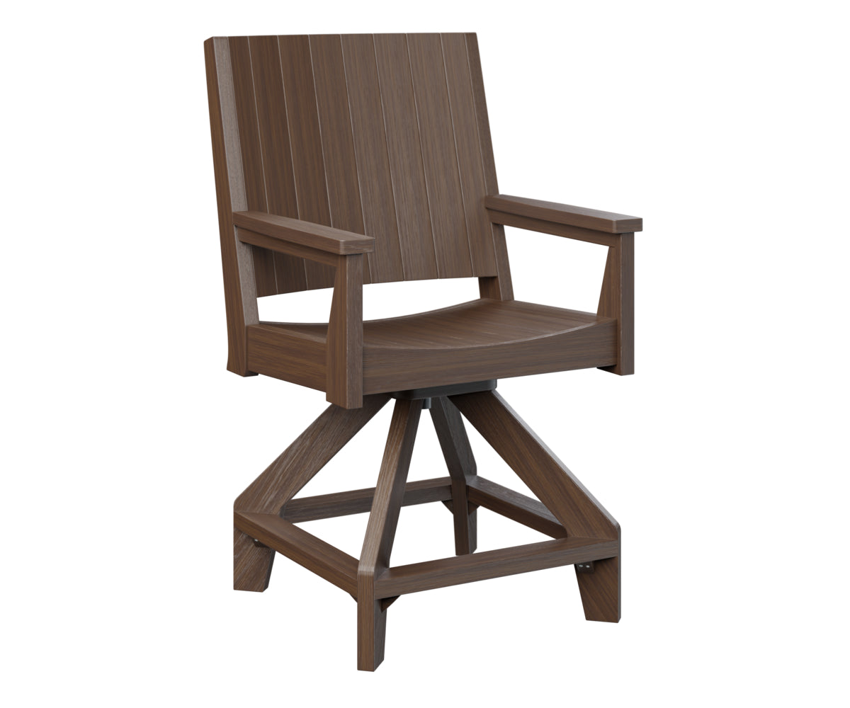 Berlin Gardens Mayhew Outdoor Poly Lumber Chat Swivel Counter Height Chair
