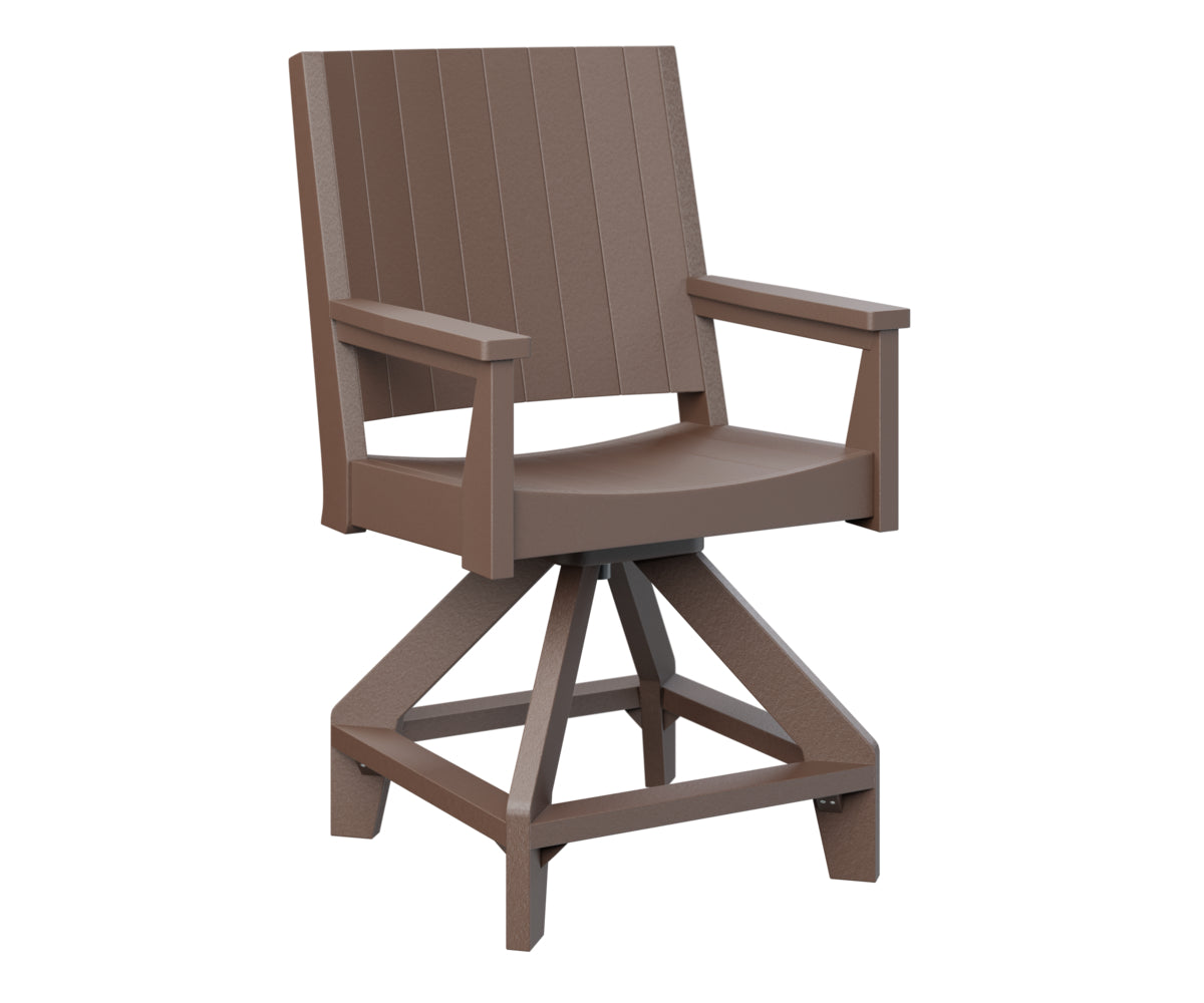 Berlin Gardens Mayhew Outdoor Poly Lumber Chat Swivel Counter Height Chair