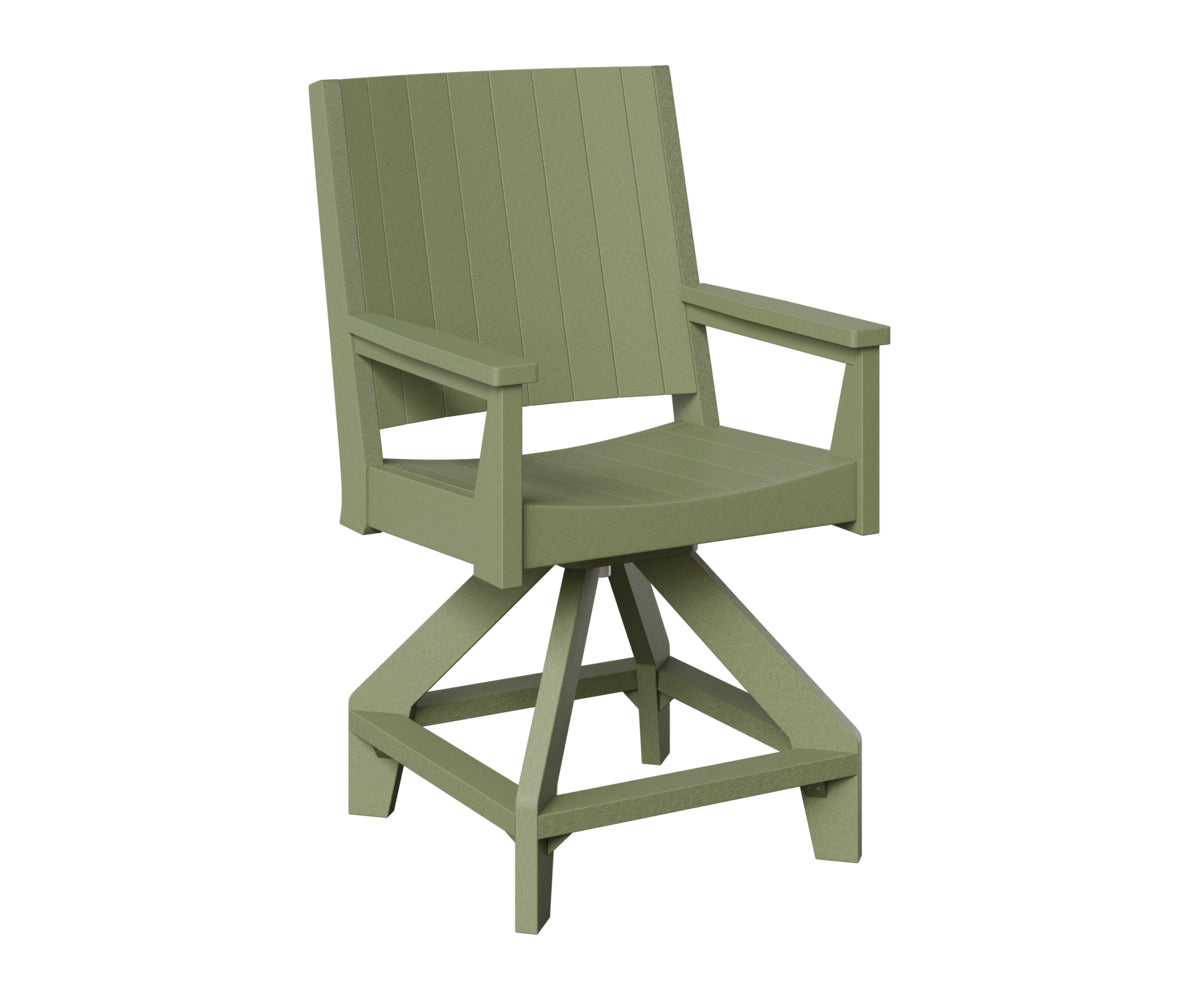 Berlin Gardens Mayhew Outdoor Poly Lumber Chat Swivel Counter Height Chair