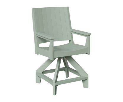Berlin Gardens Mayhew Outdoor Poly Lumber Chat Swivel Counter Height Chair