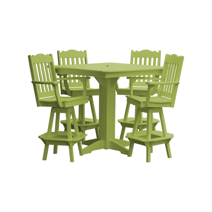 Keystone Amish Co. York 5-Piece Poly Bar Dining Set with Square Table