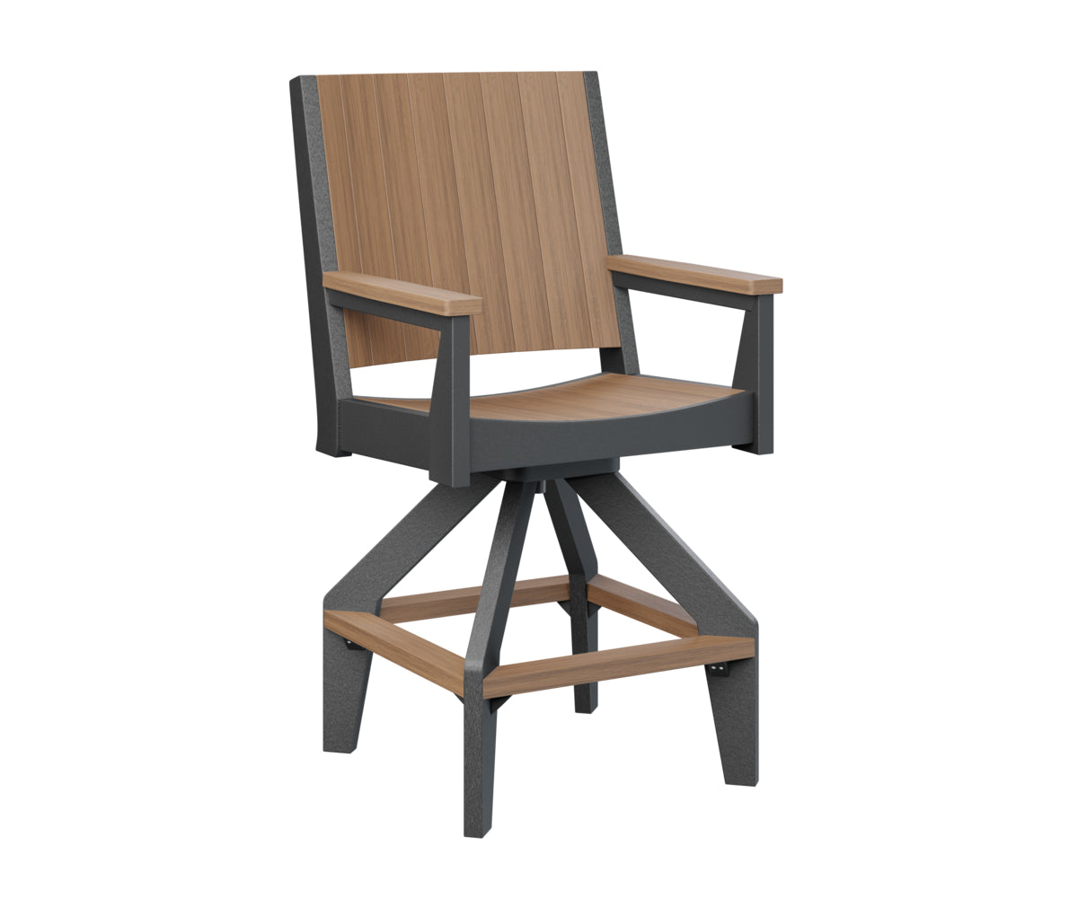 Berlin Gardens Mayhew Outdoor Poly Lumber Chat Swivel Bar Chair
