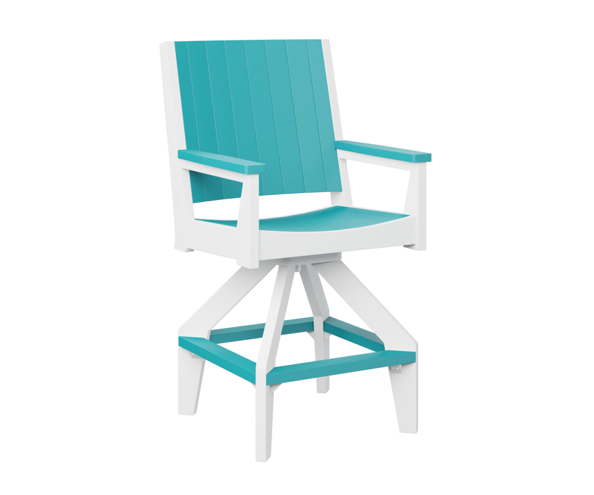 Berlin Gardens Mayhew Outdoor Poly Lumber Chat Swivel Bar Chair
