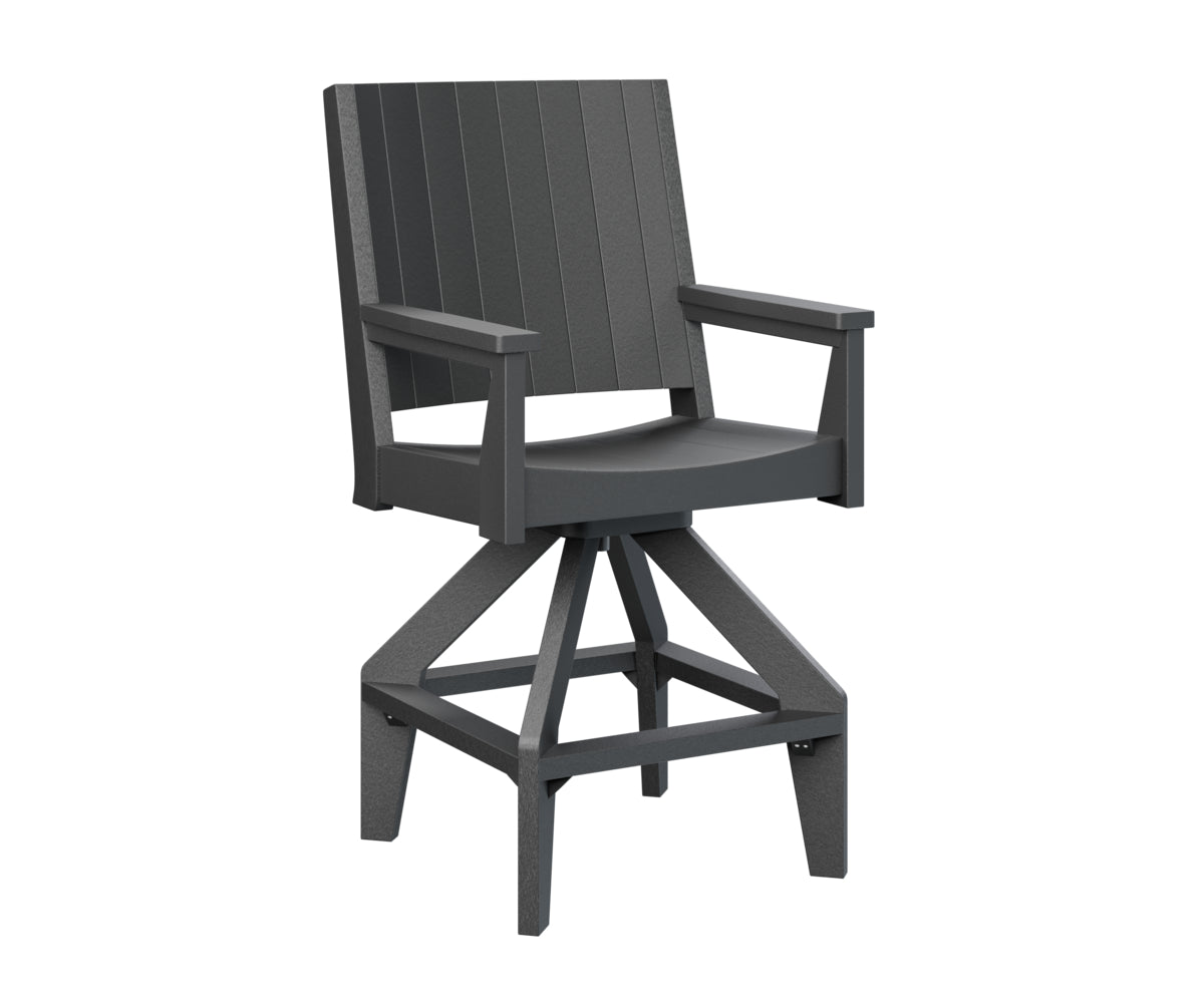 Berlin Gardens Mayhew Outdoor Poly Lumber Chat Swivel Bar Chair