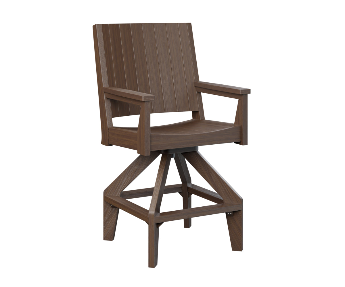 Berlin Gardens Mayhew Outdoor Poly Lumber Chat Swivel Bar Chair