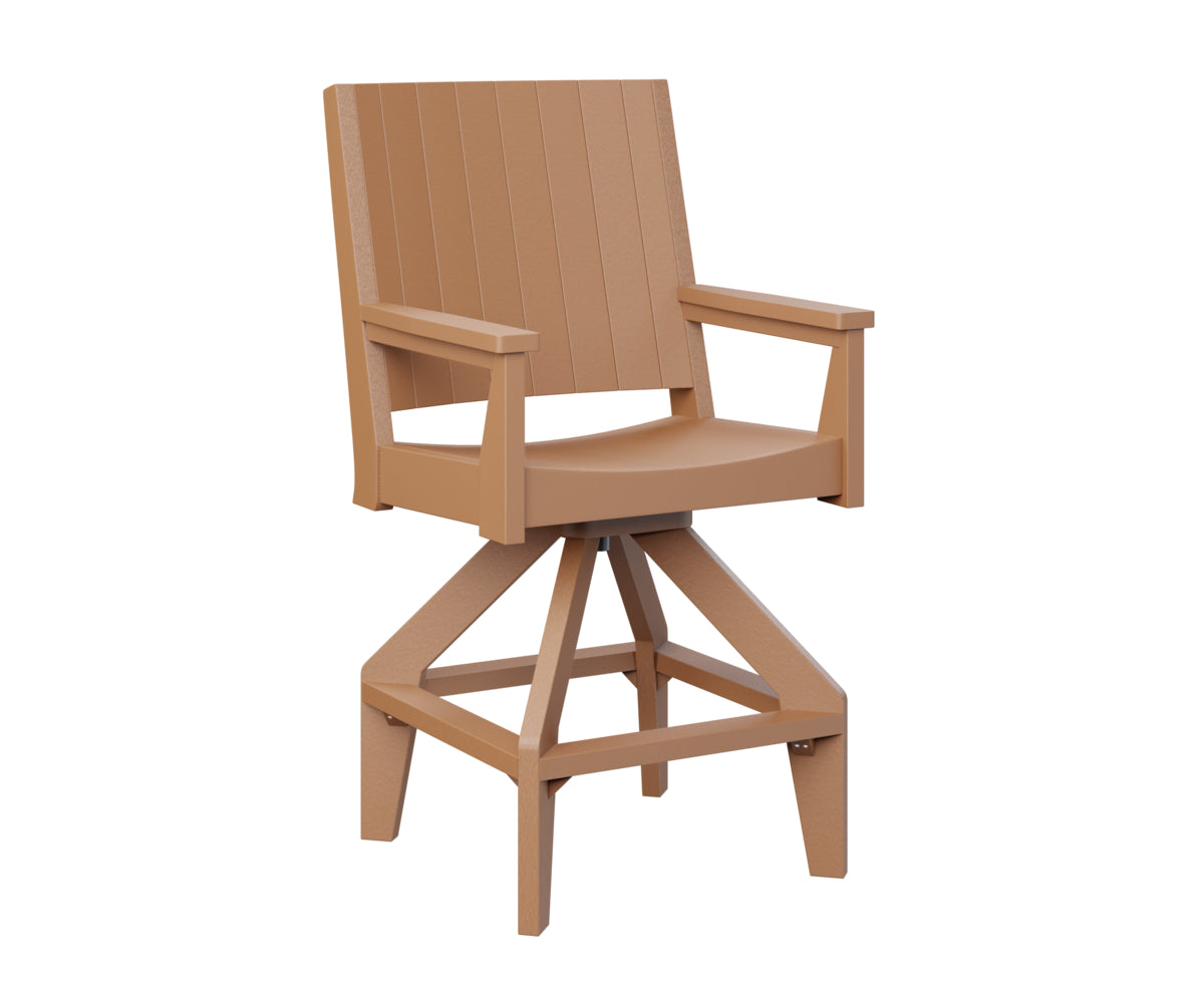 Berlin Gardens Mayhew Outdoor Poly Lumber Chat Swivel Bar Chair