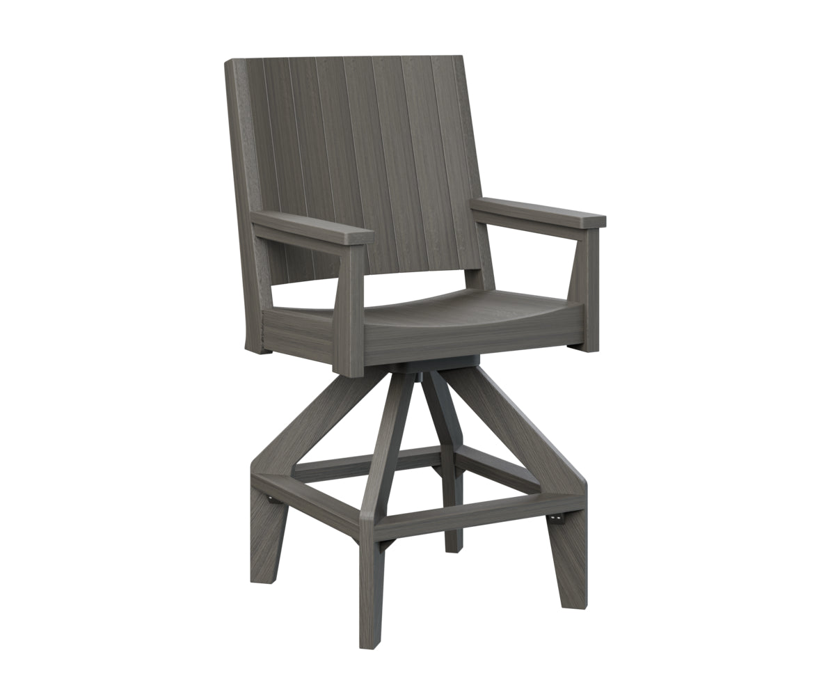 Berlin Gardens Mayhew Outdoor Poly Lumber Chat Swivel Bar Chair