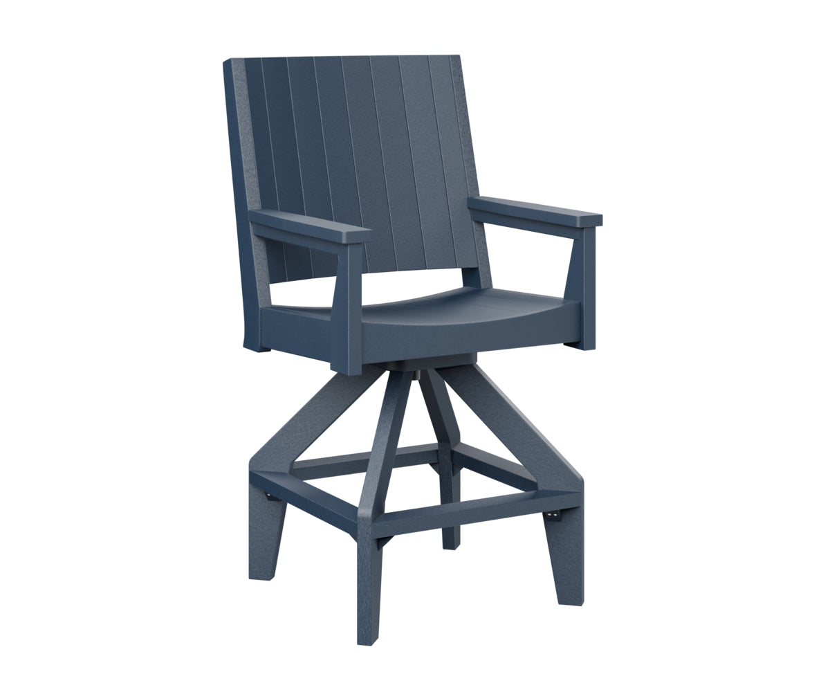 Berlin Gardens Mayhew Outdoor Poly Lumber Chat Swivel Bar Chair