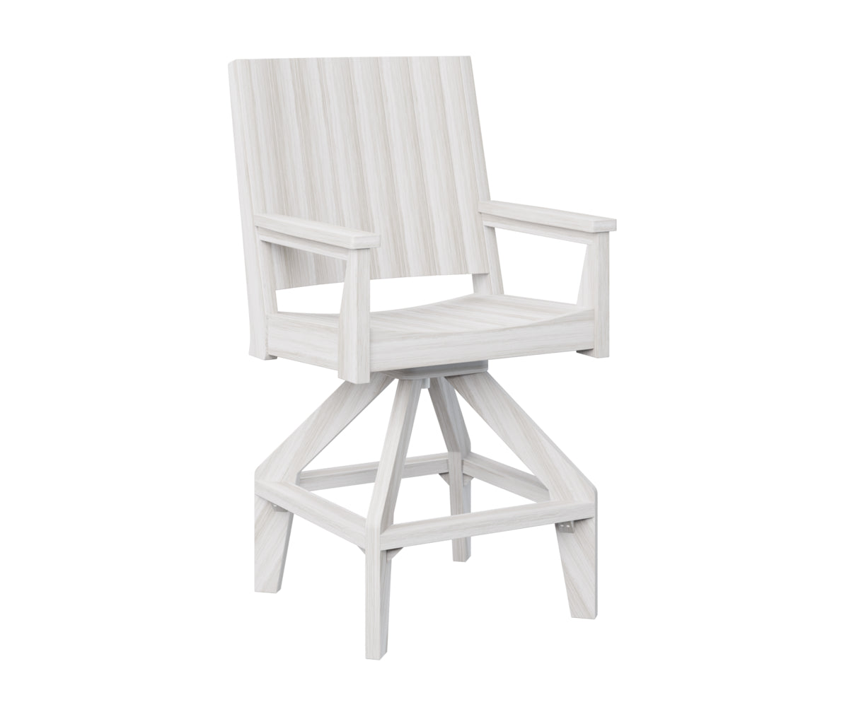 Berlin Gardens Mayhew Outdoor Poly Lumber Chat Swivel Bar Chair