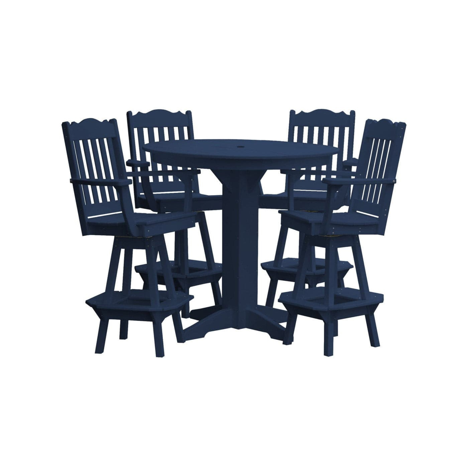 Keystone Amish Co. York 5-Piece Poly Bar Dining Set with Round Table