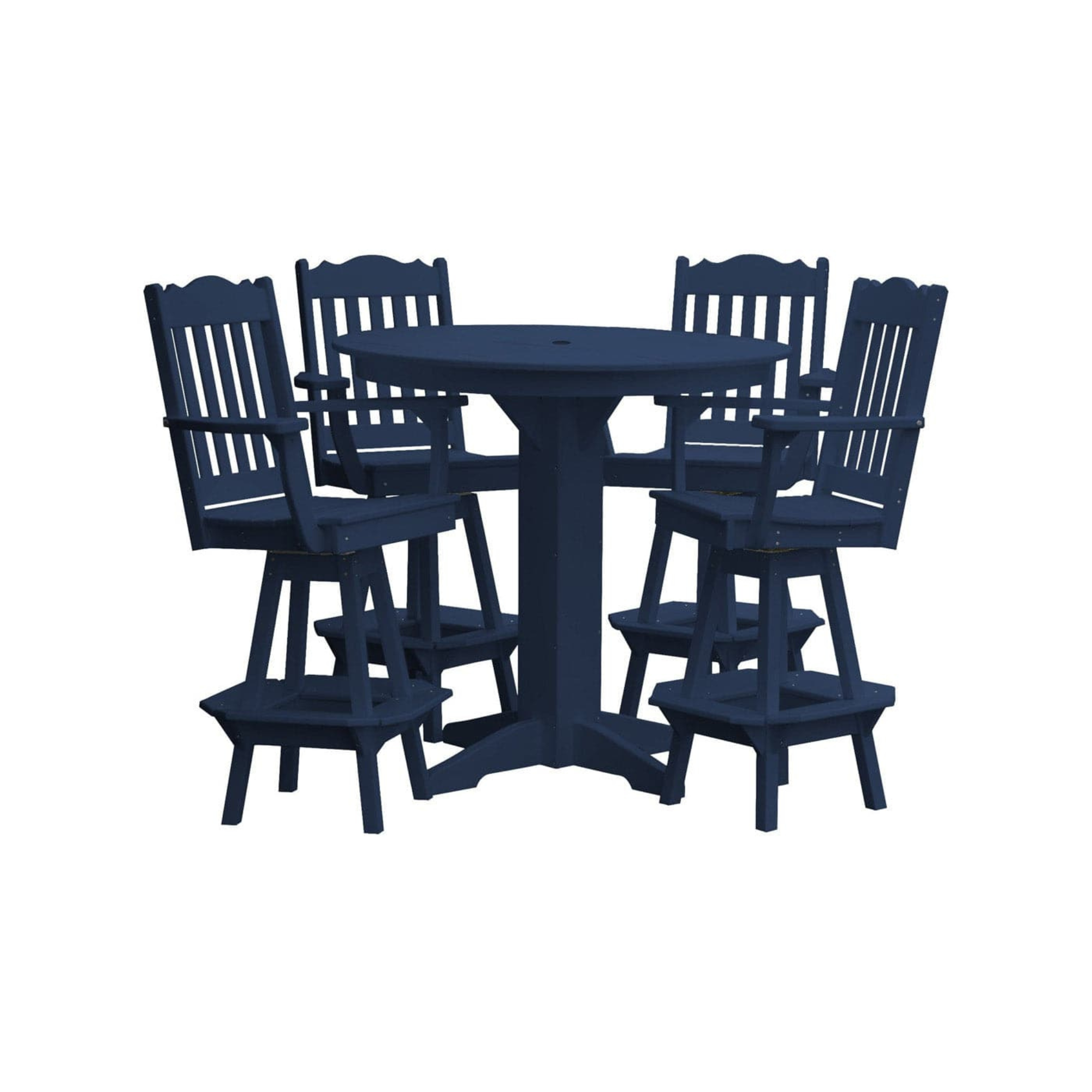 Keystone Amish Co. York 5-Piece Poly Bar Dining Set with Round Table