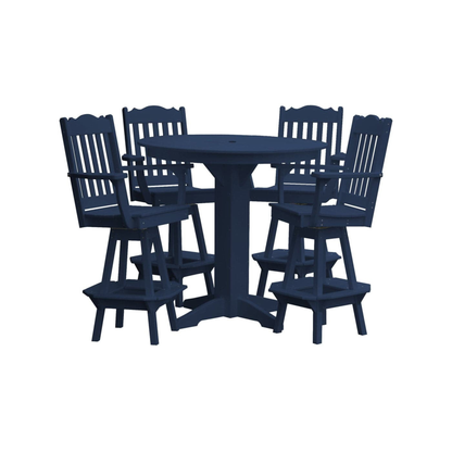 Keystone Amish Co. York 5-Piece Poly Bar Dining Set with Round Table