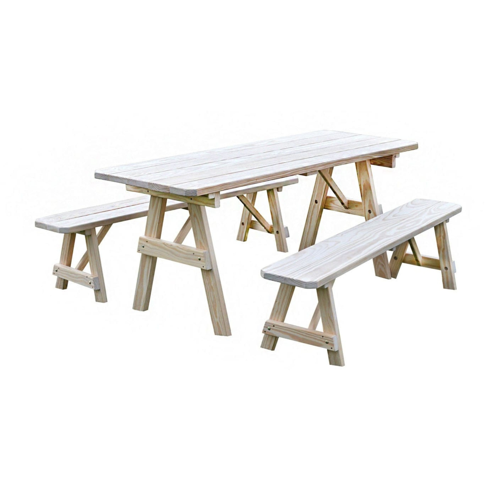 Keystone Amish Co. Pine Traditional Outdoor Dining Set with Benches