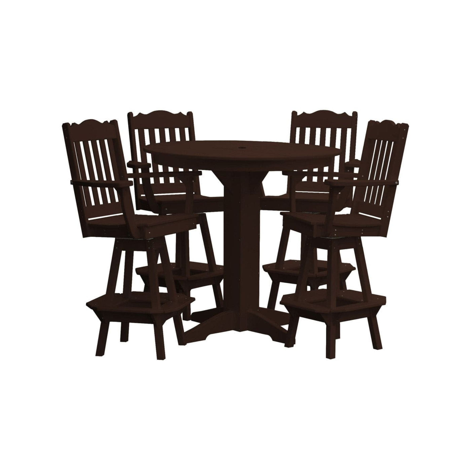 Keystone Amish Co. York 5-Piece Poly Bar Dining Set with Round Table