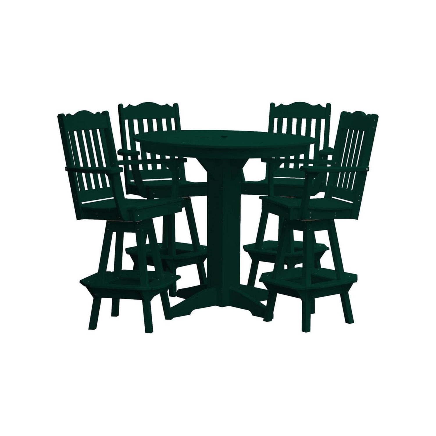 Keystone Amish Co. York 5-Piece Poly Bar Dining Set with Round Table
