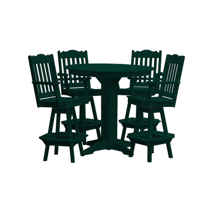 Keystone Amish Co. York 5-Piece Poly Bar Dining Set with Round Table