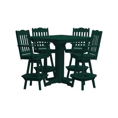 Keystone Amish Co. York 5-Piece Poly Bar Dining Set with Square Table