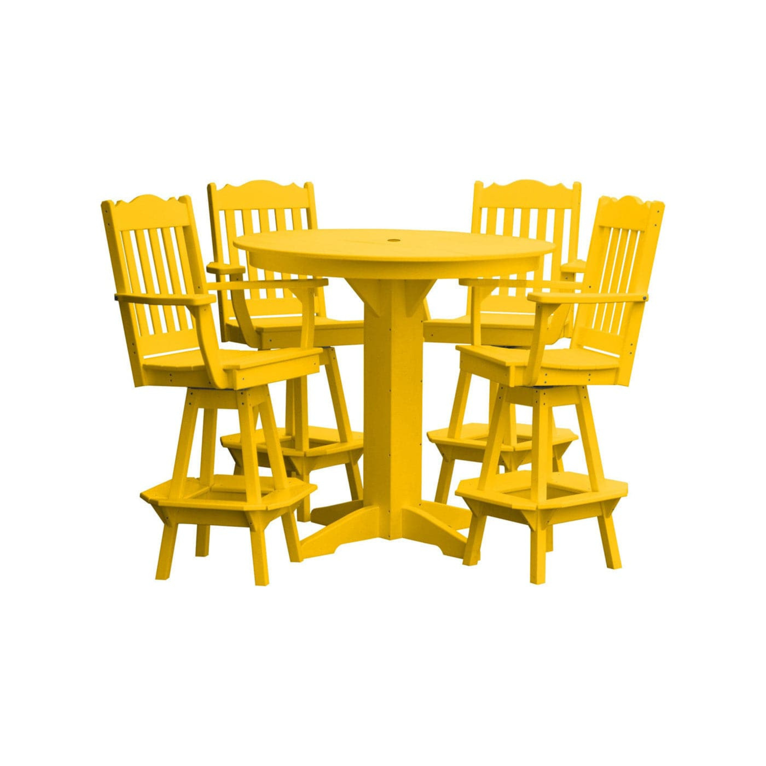 Keystone Amish Co. York 5-Piece Poly Bar Dining Set with Round Table