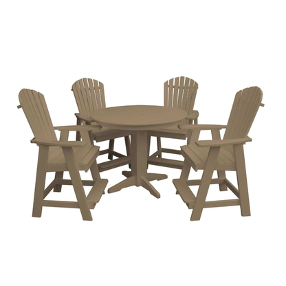 Keystone Amish Co. Sunburst 5-Piece Counter Height Poly Round Dining Set