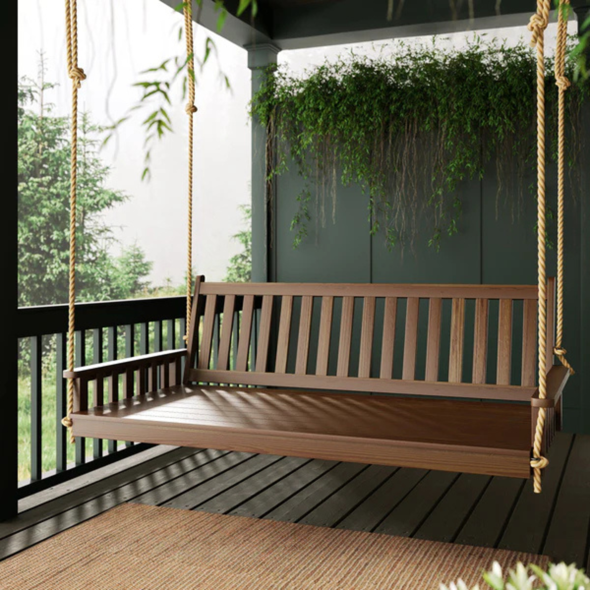 Keystone Amish Co. 6 Foot Franklin Porch Swing Bed, Canary Yellow Paint