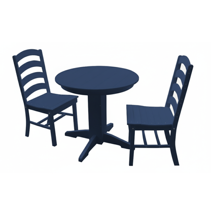 Keystone Amish Co. Josie 3-Piece Poly Outdoor Dining Set with Round Table
