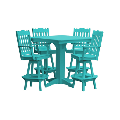 Keystone Amish Co. York 5-Piece Poly Bar Dining Set with Square Table