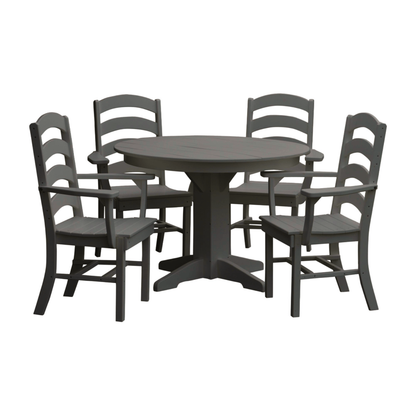 Keystone Amish Co. Josie 5-Piece Poly Outdoor Dining Set with Round Table