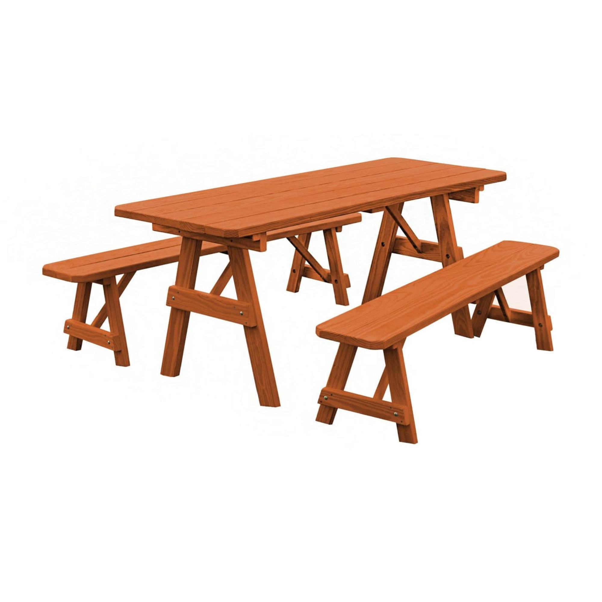 Keystone Amish Co. Pine Traditional Outdoor Dining Set with Benches
