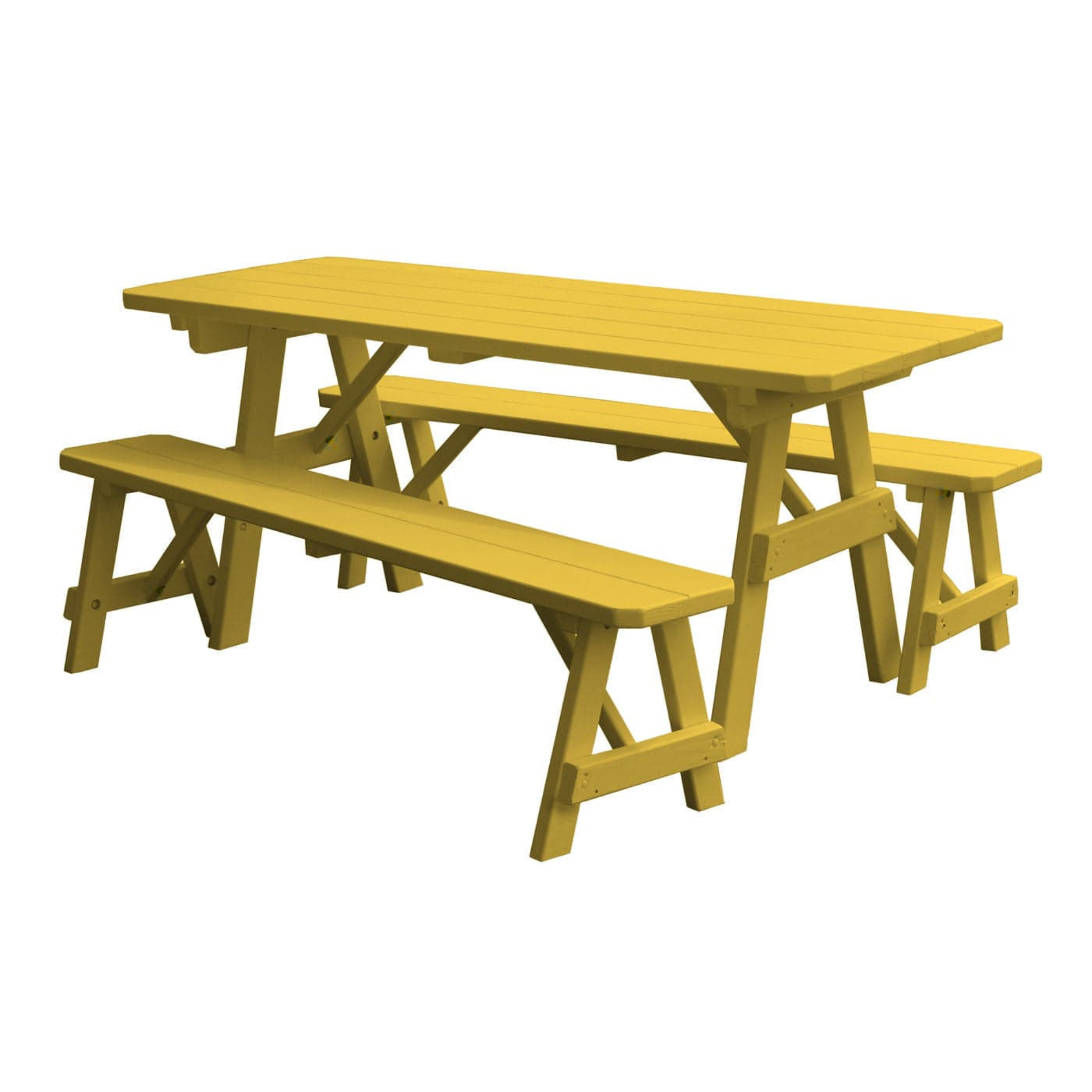 Keystone Amish Co. Pine Traditional Outdoor Dining Set with Benches