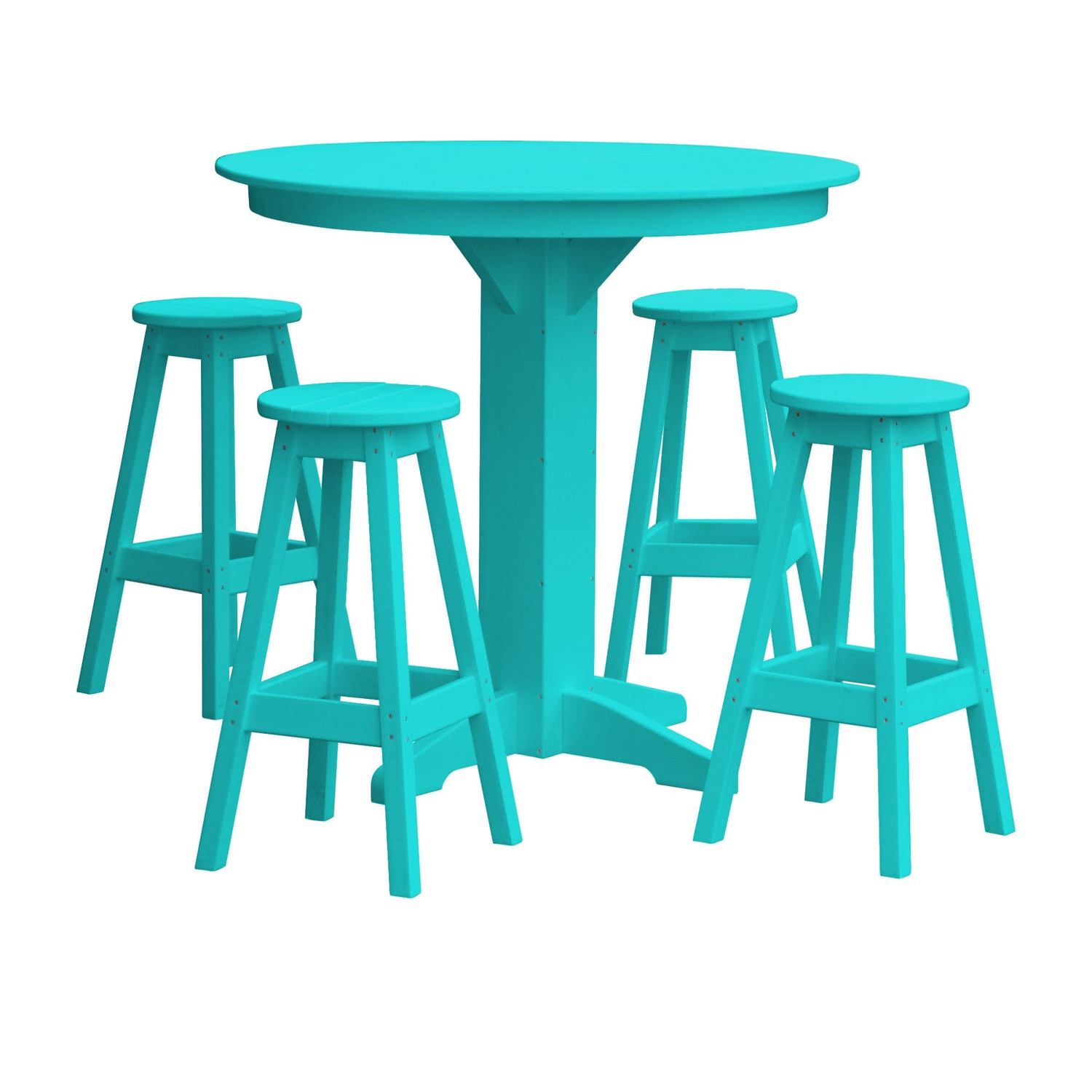 Keystone Amish Co. Poly Composite Sierra 5-Piece Bar Set with Round Table